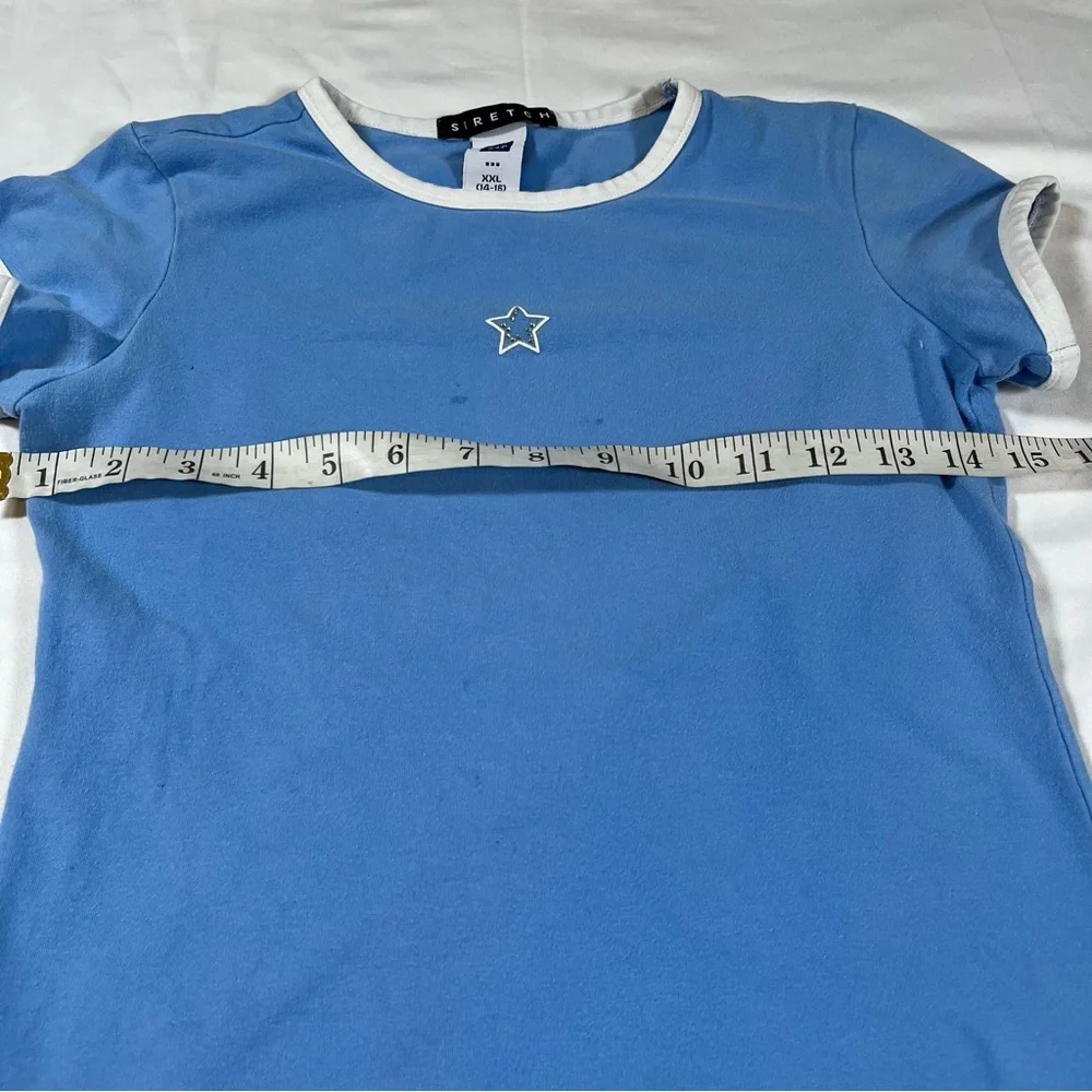 Vintage 2000s Gap blue white baby tee‎ Kids Fits Women XS Y2k